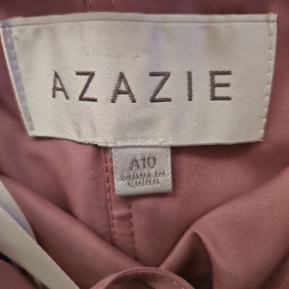 Azazie Womens Vintage Mauve Ginger Halter Pleated Formal Bridesmaid Prom Dress10 - Picture 12 of 15